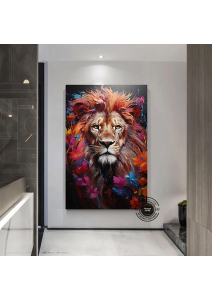 Renkli Aslan Çok Renkli Poster; Soyut Aslan Sanatı; Modern Duvar Dekoru fiyatları