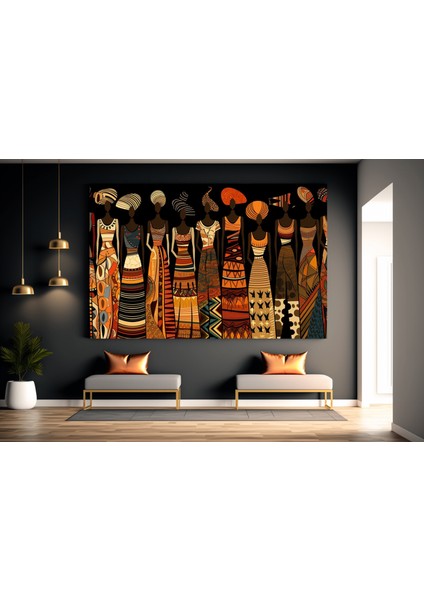 Afrikalı Kadın Sanatı Baskıları, Soyut Afrikalı Kadın Tablosu, Büyük Yatak Üstü Dekoru fiyatları
