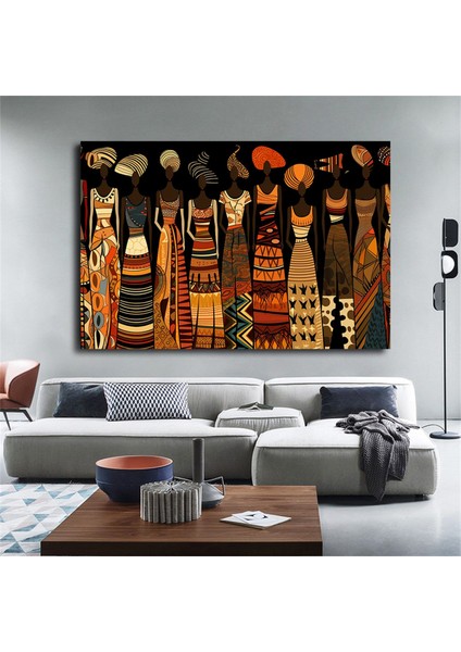 Afrikalı Kadın Sanatı Baskıları, Soyut Afrikalı Kadın Tablosu, Büyük Yatak Üstü Dekoru modelleri