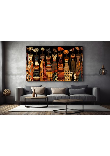 Afrikalı Kadın Sanatı Baskıları, Soyut Afrikalı Kadın Tablosu, Büyük Yatak Üstü Dekoru indirimleri