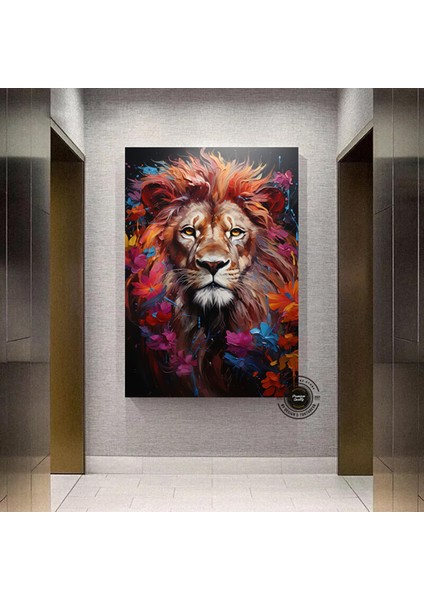 Renkli Aslan Çok Renkli Poster; Soyut Aslan Sanatı; Modern Duvar Dekoru modelleri