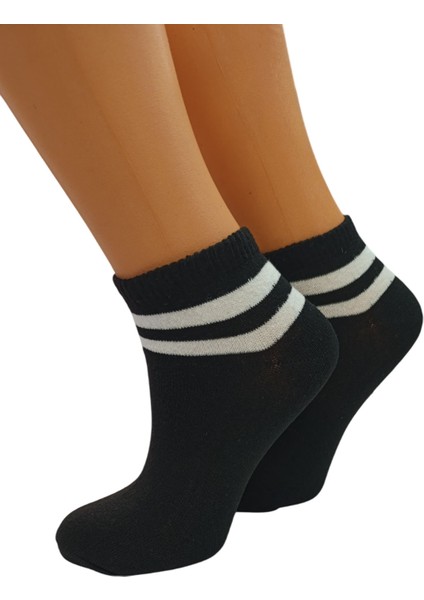 Kadın 3'lü Çizgili Patik Çorap modelleri