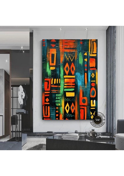 Afrika Duvar Sembolleri – Afrika Kanvas Boyama; Afrika Kültürü Ev Dekoru; Lüks Duvar Sanatı; Hediye