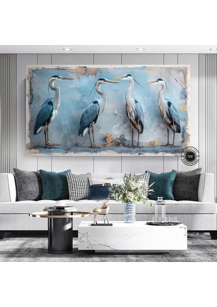 Mavi Balıkçıl Duvar Sanatı; Soyut Balıkçıl Baskısı; Kıyı Kuşu; Çok Renkli fırsatları