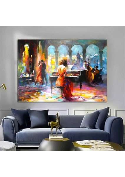 Piyanist Kadın Tango Posteri Duvar Sanatı, Müzisyen Baskısı, Reprodüksiyon Kanvas