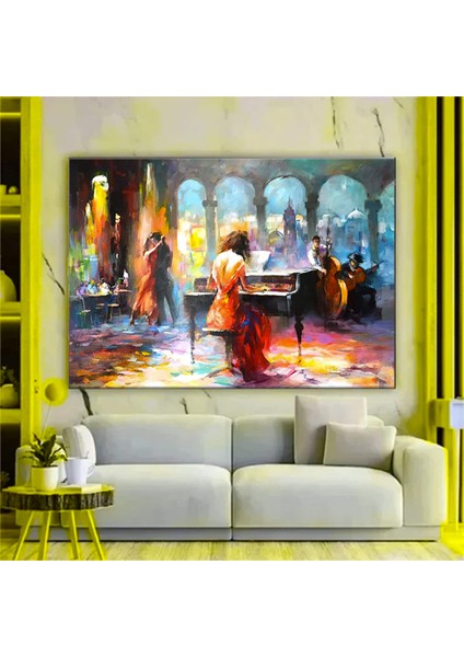 Piyanist Kadın Tango Posteri Duvar Sanatı, Müzisyen Baskısı, Reprodüksiyon Kanvas modelleri