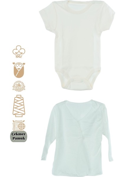 Erkek Bebek Yeni Doğan 10 Lu Zıbın Seti 0-3 Aylık %100 Organik Pamuk Yumuşak TEBGB50KREM03 fırsatları