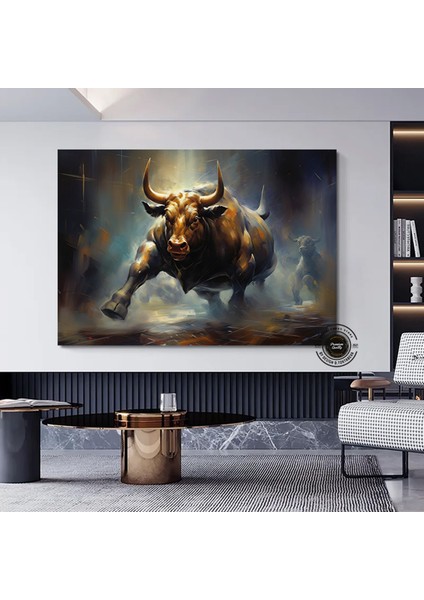Boğa Kanvas Resmi; Renkli Boğa; Boğa Tablo Sanatı; Boğa Duvar Dekoru; Highland Ineği; Soyut Boğa Kan