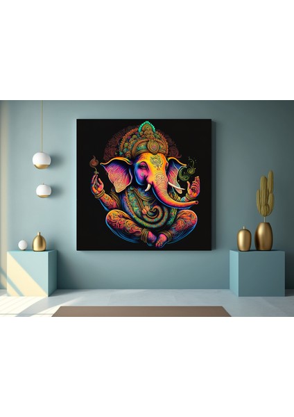 Muhteşem Ganesha Duvar Sanatı – Soyut Duvar Tablosu; Renkli Ganesh Kanvas Sanatı indirimleri