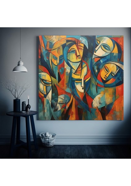 Sürreal Renkli Yüzler – Soyut Duvar Dekoru; Trend Poster; Çağdaş Duvar Sanatı; Soyut Yüz fiyatları