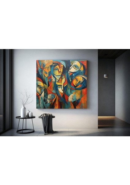 Sürreal Renkli Yüzler – Soyut Duvar Dekoru; Trend Poster; Çağdaş Duvar Sanatı; Soyut Yüz indirimleri