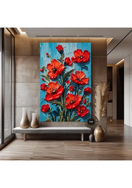 Renkli Lale Kanvas Tablosu, Renkli Çiçek Duvar Sanatı, Lale Sanatı, Renkli Baskı fiyatları