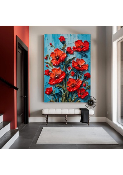 Renkli Lale Kanvas Tablosu, Renkli Çiçek Duvar Sanatı, Lale Sanatı, Renkli Baskı modelleri