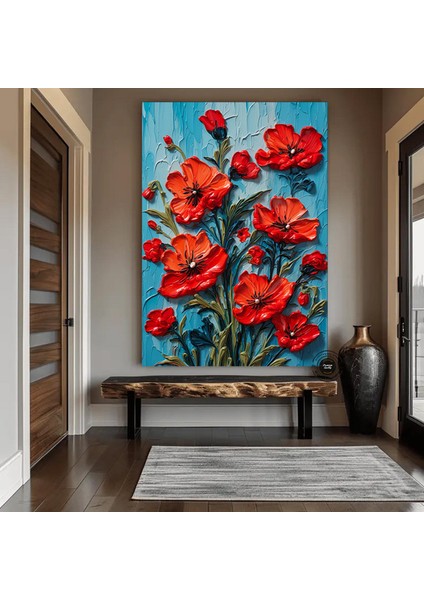 Renkli Lale Kanvas Tablosu, Renkli Çiçek Duvar Sanatı, Lale Sanatı, Renkli Baskı indirimleri