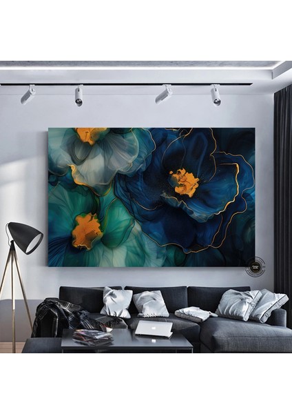 Lüks Mermer Duvar Dekoru, Sıvı Mermer Stili Çiçekli Soyut Kanvas fırsatları