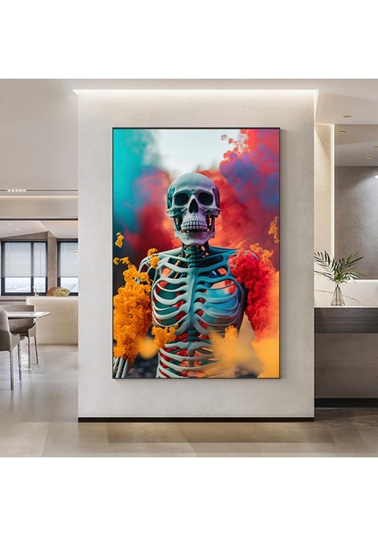 Iskelet Kanvas Duvar Sanatı; Sürreal Kanvas Boyama; Modern Ev Dekorasyonu fiyatları