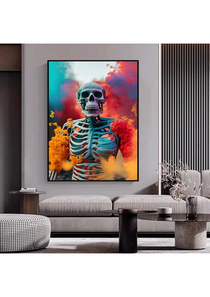 Iskelet Kanvas Duvar Sanatı; Sürreal Kanvas Boyama; Modern Ev Dekorasyonu modelleri