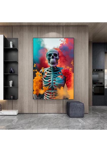 Iskelet Kanvas Duvar Sanatı; Sürreal Kanvas Boyama; Modern Ev Dekorasyonu indirimleri