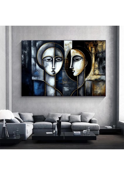 Soyut Yüz Boyama Sanatı, Geometrik Iç Mekan Kanvas, Modern Duvar Dekoru