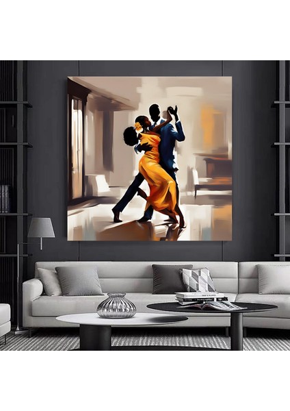 Afrikalı Dans Eden Çift Kanvas Tablosu