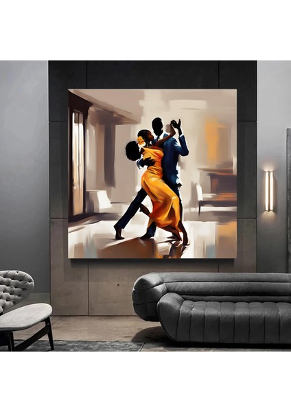 Afrikalı Dans Eden Çift Kanvas Tablosu modelleri