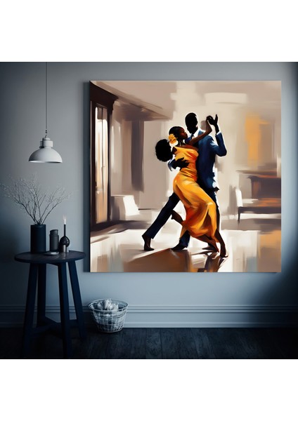 Afrikalı Dans Eden Çift Kanvas Tablosu fırsatları