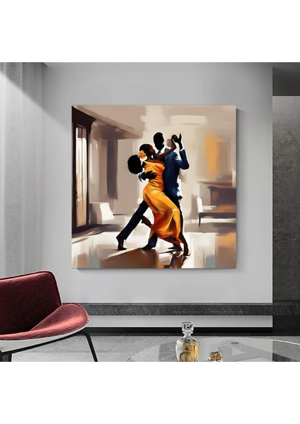Afrikalı Dans Eden Çift Kanvas Tablosu