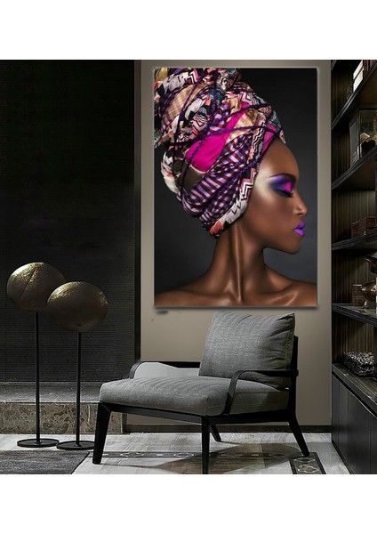 Modern Afrikalı Kadın Kanvas Tablosu; Oturma Odası Dekoru; Etnik Kadın Sanatı fırsatları