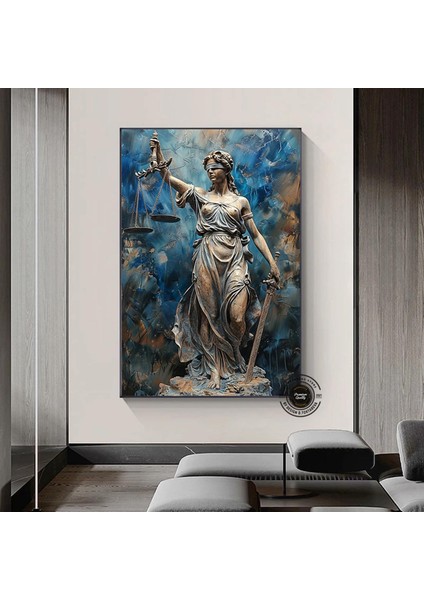 Adalet Terazisi Kanvası, Avukat Ofisi Duvar Dekoru, Avukatlar Için Hediye Tablosu