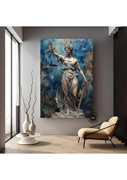 Adalet Terazisi Kanvası, Avukat Ofisi Duvar Dekoru, Avukatlar Için Hediye Tablosu