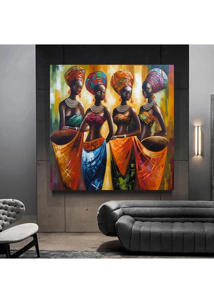 Renkli Afrika Kadını Kanvas Tablosu, Afro-Amerikan Sanatı, Modern Sanat Baskısı, Moda Dekoru fiyatları
