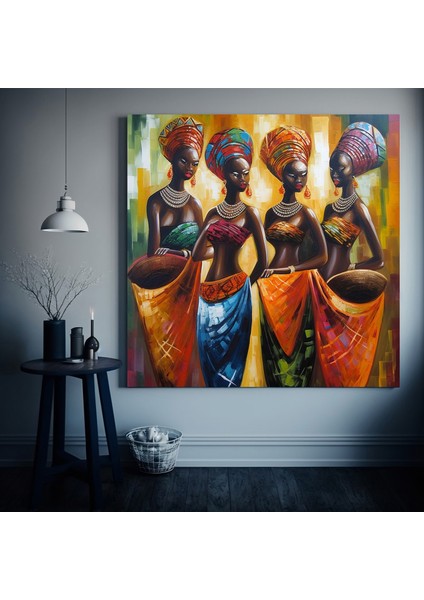 Renkli Afrika Kadını Kanvas Tablosu, Afro-Amerikan Sanatı, Modern Sanat Baskısı, Moda Dekoru modelleri