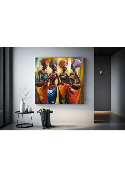 Renkli Afrika Kadını Kanvas Tablosu, Afro-Amerikan Sanatı, Modern Sanat Baskısı, Moda Dekoru fırsatları