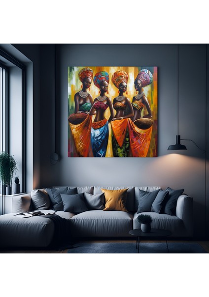 Renkli Afrika Kadını Kanvas Tablosu, Afro-Amerikan Sanatı, Modern Sanat Baskısı, Moda Dekoru indirimleri