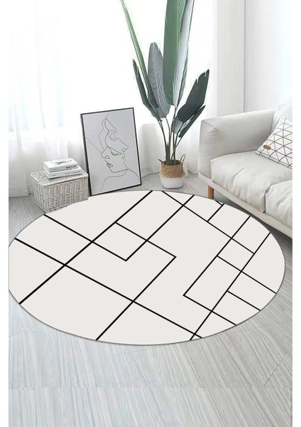 Dijital Kaymaz Yıkanabilir Iskandinav Salon Halısı Mutfak Halısı Koridor Halısı Halı-Yolluk D4086
