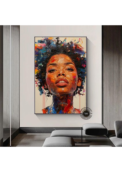 Afrika Kadın Portresi, Afrika Amerikan Kültürü, Afrika Kabilesi Duvar Sanatı