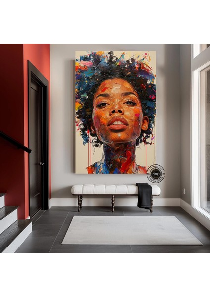 Afrika Kadın Portresi, Afrika Amerikan Kültürü, Afrika Kabilesi Duvar Sanatı modelleri