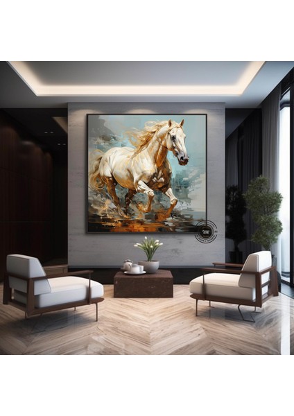 Renkli At Kanvas Tablosu – Şahlanan At Baskısı – Modern Duvar Dekoru fiyatları