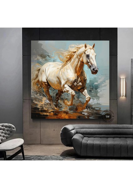 Renkli At Kanvas Tablosu – Şahlanan At Baskısı – Modern Duvar Dekoru modelleri
