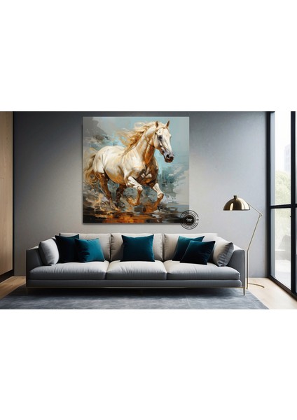Renkli At Kanvas Tablosu – Şahlanan At Baskısı – Modern Duvar Dekoru indirimleri