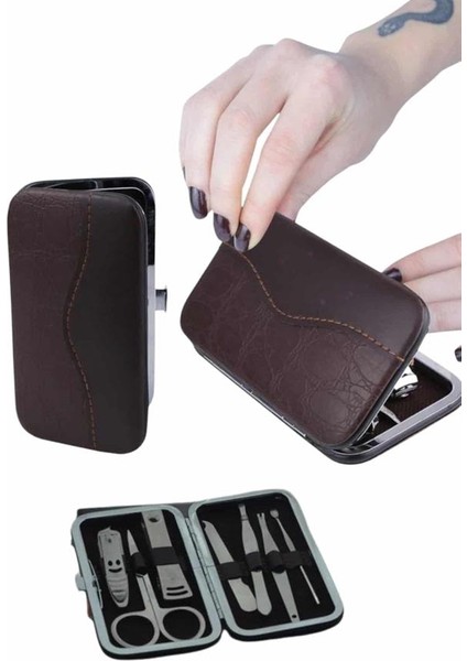 Çantalı 7 Parça Manikür Pedikür Seti Tırnak Makası Cımbız Törpü modelleri