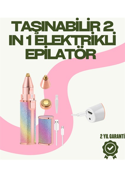 8000 Rpm Taşınabilir Epilatör – Kaş Düzeltici ve Dudak Epilatörlü Pille Çalışan