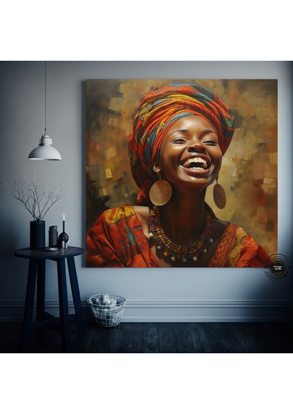 Afrika-Amerikan Pop Art Kadın Tablosu – Renkli Soyut Duvar Sanatı fırsatları