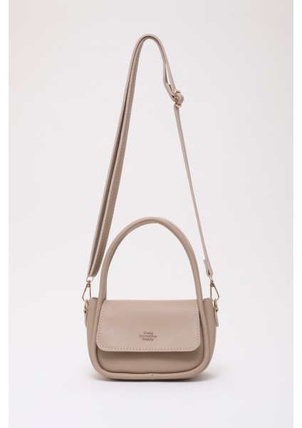 Vizon SHK198 Suni Deri ,tek Bölmeli, Çıtçıtlı Ayarlanabilir Askılı El, Kol ve Omuz Çantası