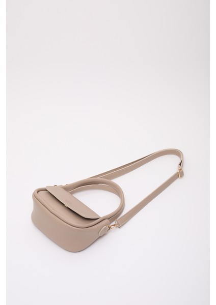 Vizon SHK198 Suni Deri ,tek Bölmeli, Çıtçıtlı Ayarlanabilir Askılı El, Kol ve Omuz Çantası