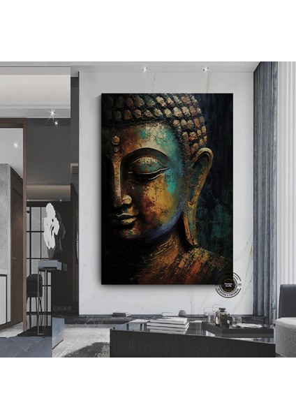 Buddha Kanvas Tablo – Yoga ve Meditasyon Temalı Duvar Sanatı – Lotus ve Hediye