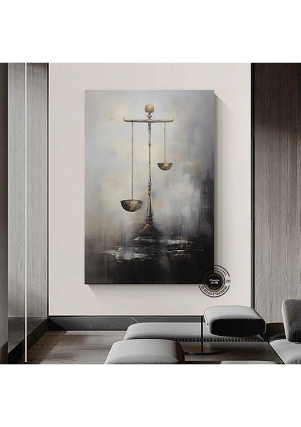 Adalet Terazisi Kanvas Sanatı; Avukat Ofis Duvar Dekoru; Baskılı Sanat; Avukat Hediyesi; Adalet Deng