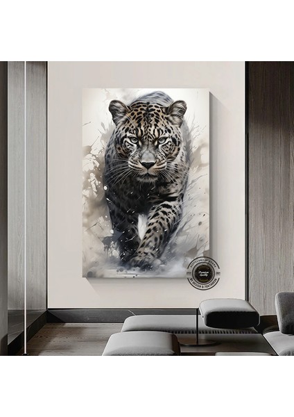 Leopar Soyut Sanat Çok Renkli Poster; Leopar Baskı; Leopar Tablosu; Leopar Duvar Dekoru; Hayvan Duvar