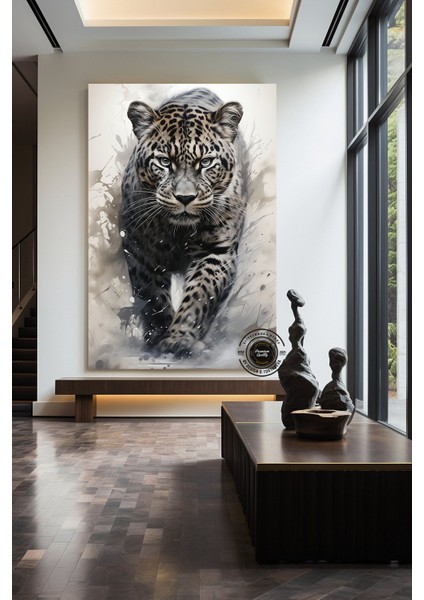 Leopar Soyut Sanat Çok Renkli Poster; Leopar Baskı; Leopar Tablosu; Leopar Duvar Dekoru; Hayvan Duvar modelleri