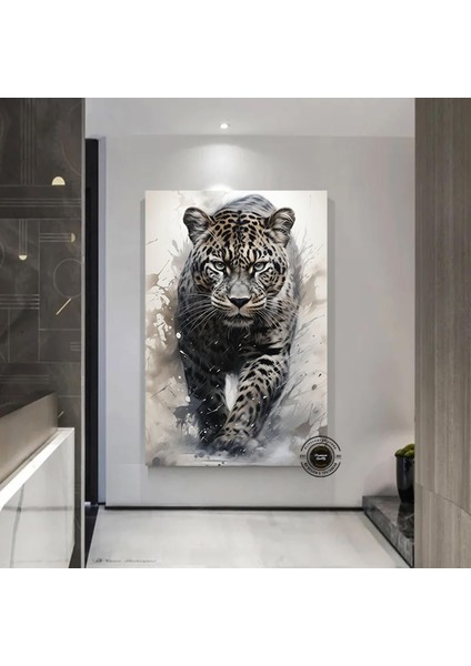Leopar Soyut Sanat Çok Renkli Poster; Leopar Baskı; Leopar Tablosu; Leopar Duvar Dekoru; Hayvan Duvar